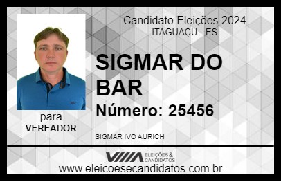 Candidato SIGMAR DO BAR 2024 - ITAGUAÇU - Eleições