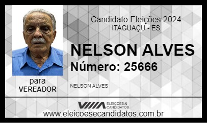 Candidato NELSON ALVES 2024 - ITAGUAÇU - Eleições