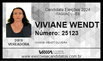 Candidato VIVIANE WENDT 2024 - ITAGUAÇU - Eleições