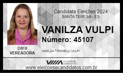 Candidato VANILZA VULPI 2024 - SANTA TERESA - Eleições