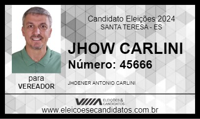 Candidato JHOW CARLINI 2024 - SANTA TERESA - Eleições