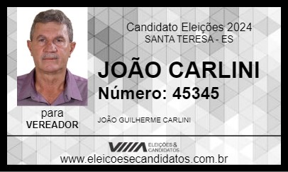 Candidato JOÃO CARLINI 2024 - SANTA TERESA - Eleições