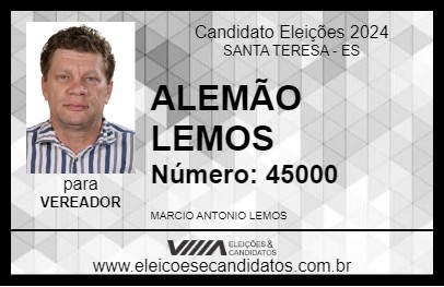 Candidato ALEMÃO LEMOS 2024 - SANTA TERESA - Eleições