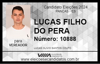 Candidato LUCAS FILHO DO PERA 2024 - PANCAS - Eleições