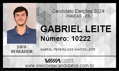 Candidato GABRIEL LEITE 2024 - PANCAS - Eleições