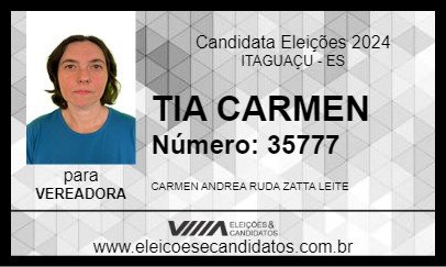 Candidato TIA CARMEN 2024 - ITAGUAÇU - Eleições