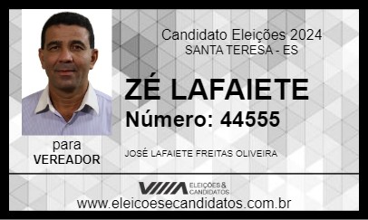 Candidato ZÉ LAFAIETE 2024 - SANTA TERESA - Eleições