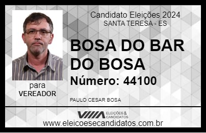 Candidato BOSA  DO BAR DO BOSA  2024 - SANTA TERESA - Eleições