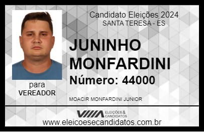 Candidato JUNINHO MONFARDINI 2024 - SANTA TERESA - Eleições