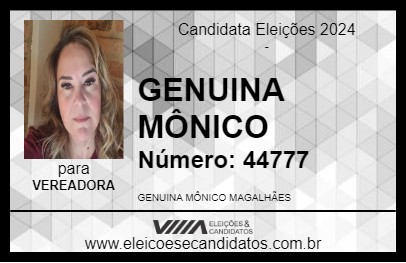 Candidato GENUINA MÔNICO 2024 - SANTA TERESA - Eleições