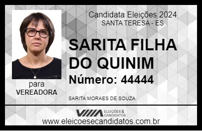 Candidato SARITA  FILHA DO QUINIM  2024 - SANTA TERESA - Eleições