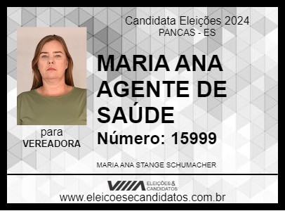 Candidato MARIA ANA AGENTE DE SAÚDE 2024 - PANCAS - Eleições