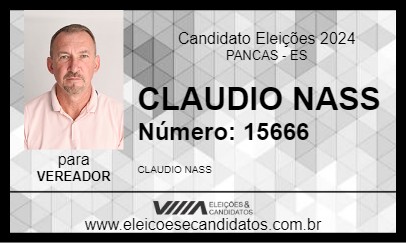 Candidato CLAUDIO NASS 2024 - PANCAS - Eleições