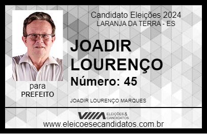 Candidato JOADIR LOURENÇO 2024 - LARANJA DA TERRA - Eleições