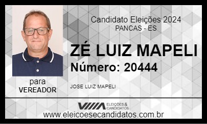 Candidato ZÉ LUIZ MAPELI 2024 - PANCAS - Eleições