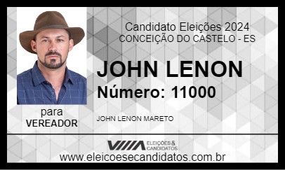 Candidato JOHN LENON 2024 - CONCEIÇÃO DO CASTELO - Eleições