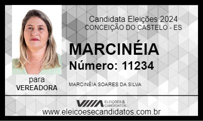 Candidato MARCINÉIA 2024 - CONCEIÇÃO DO CASTELO - Eleições