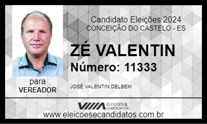 Candidato ZÉ VALENTIN 2024 - CONCEIÇÃO DO CASTELO - Eleições