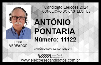 Candidato ANTÔNIO PONTARIA 2024 - CONCEIÇÃO DO CASTELO - Eleições