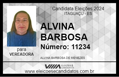 Candidato ALVINA BARBOSA 2024 - ITAGUAÇU - Eleições