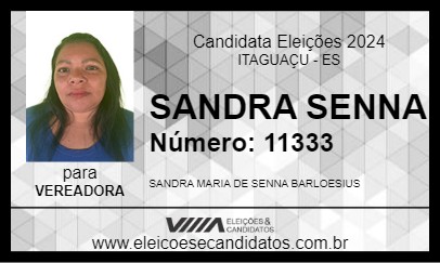 Candidato SANDRA SENNA 2024 - ITAGUAÇU - Eleições