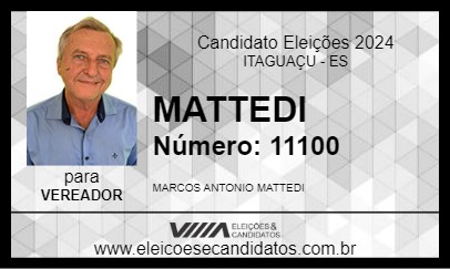 Candidato MATTEDI 2024 - ITAGUAÇU - Eleições