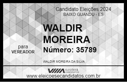 Candidato WALDIR MOREIRA 2024 - BAIXO GUANDU - Eleições