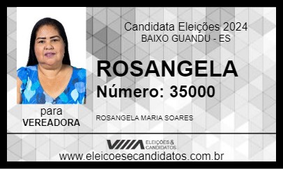 Candidato ROSANGELA DO ESPETINHO 2024 - BAIXO GUANDU - Eleições