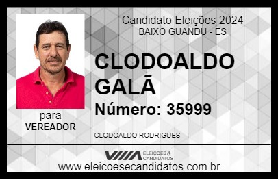 Candidato CLODOALDO GALÃ 2024 - BAIXO GUANDU - Eleições