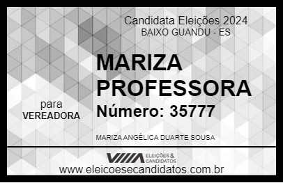 Candidato MARIZA PROFESSORA 2024 - BAIXO GUANDU - Eleições