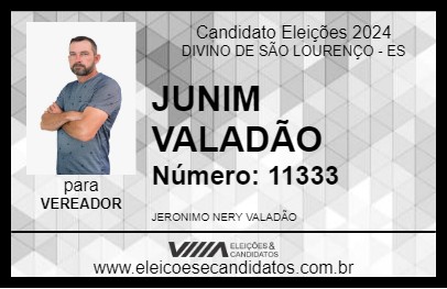 Candidato JUNIM VALADÃO 2024 - DIVINO DE SÃO LOURENÇO - Eleições