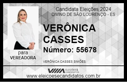 Candidato VERÔNICA CASSES 2024 - DIVINO DE SÃO LOURENÇO - Eleições