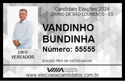 Candidato VANDIM DO TONICO 2024 - DIVINO DE SÃO LOURENÇO - Eleições