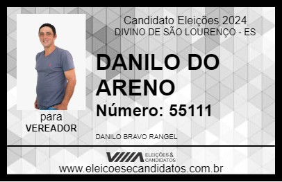 Candidato DANILO DO ARENO 2024 - DIVINO DE SÃO LOURENÇO - Eleições