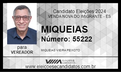 Candidato MIQUEIAS 2024 - VENDA NOVA DO IMIGRANTE - Eleições