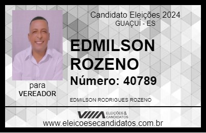 Candidato EDMILSON ROZENO 2024 - GUAÇUÍ - Eleições