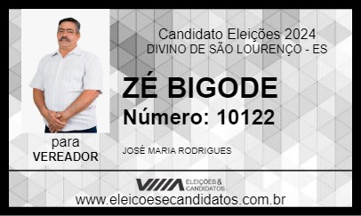 Candidato ZÉ BIGODE 2024 - DIVINO DE SÃO LOURENÇO - Eleições