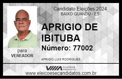 Candidato APRIGIO DE IBITUBA 2024 - BAIXO GUANDU - Eleições