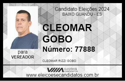 Candidato CLEOMAR GOBO 2024 - BAIXO GUANDU - Eleições