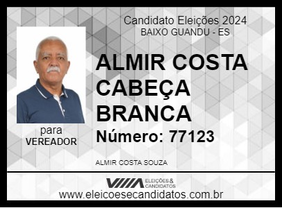 Candidato ALMIR COSTA CABEÇA BRANCA 2024 - BAIXO GUANDU - Eleições