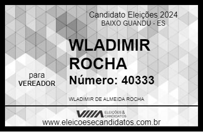 Candidato WLADIMIR ROCHA 2024 - BAIXO GUANDU - Eleições