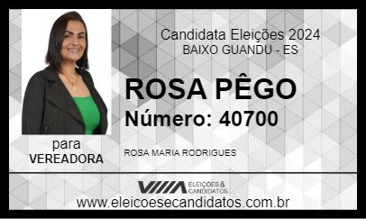 Candidato ROSA PÊGO 2024 - BAIXO GUANDU - Eleições