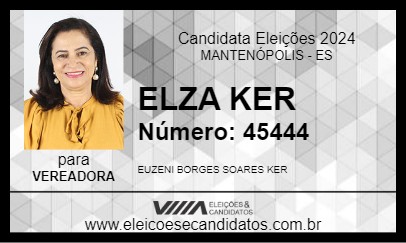 Candidato ELZA KER 2024 - MANTENÓPOLIS - Eleições