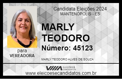 Candidato MARLY TEODORO 2024 - MANTENÓPOLIS - Eleições