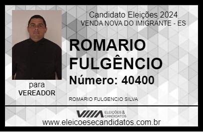 Candidato ROMARIO FULGÊNCIO 2024 - VENDA NOVA DO IMIGRANTE - Eleições