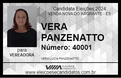 Candidato VERA PANZENATTO 2024 - VENDA NOVA DO IMIGRANTE - Eleições