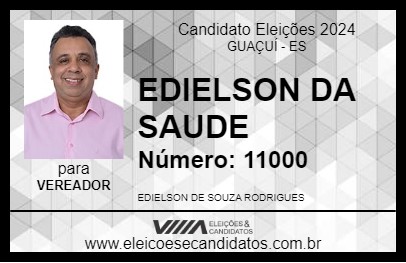 Candidato EDIELSON DA SAÚDE 2024 - GUAÇUÍ - Eleições