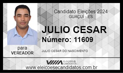 Candidato JULIO CESAR 2024 - GUAÇUÍ - Eleições