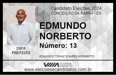 Candidato EDMUNDO NORBERTO 2024 - CONCEIÇÃO DA BARRA - Eleições