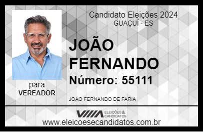 Candidato JOÃO FERNANDO 2024 - GUAÇUÍ - Eleições